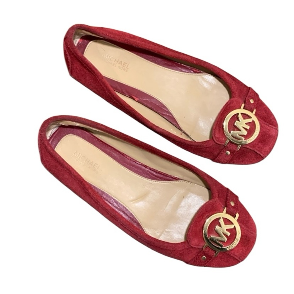 MK Fulton Suede Logo Moccasin, Cherry